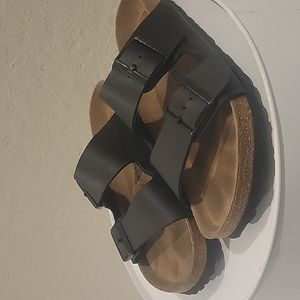 Matte Black Birkenstock Sandals-Size 38
